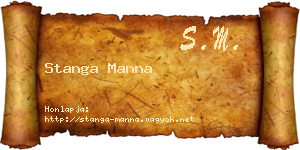 Stanga Manna névjegykártya